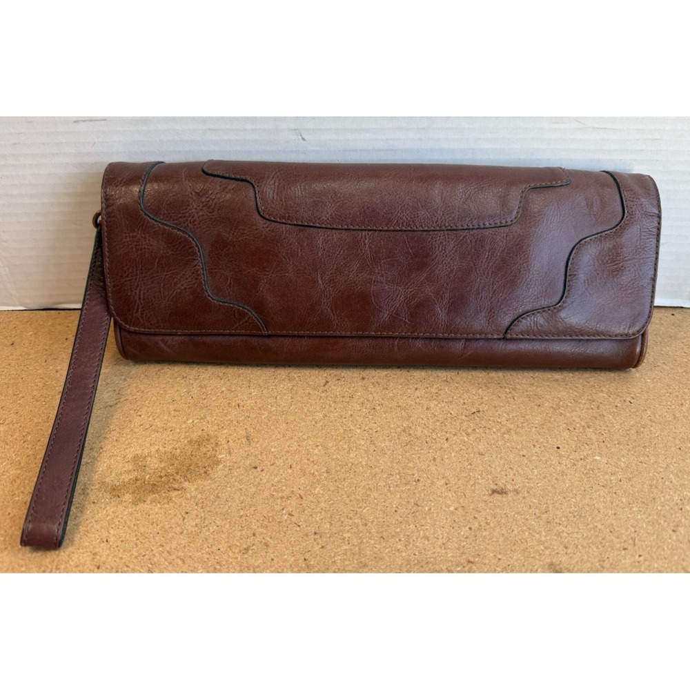 HOBO International Brown Leather Wallet Long